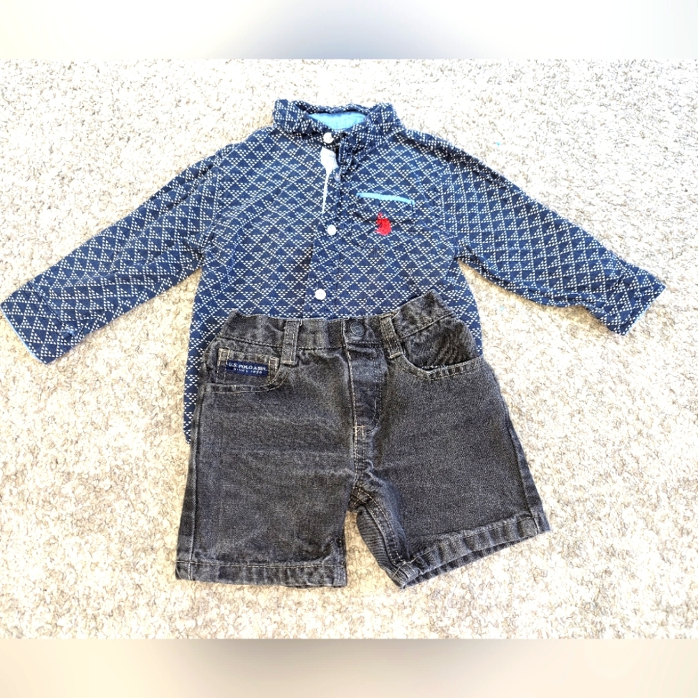 2pc Set, US Polo Assn. EUC. Shirt and shorts. Bundle!!